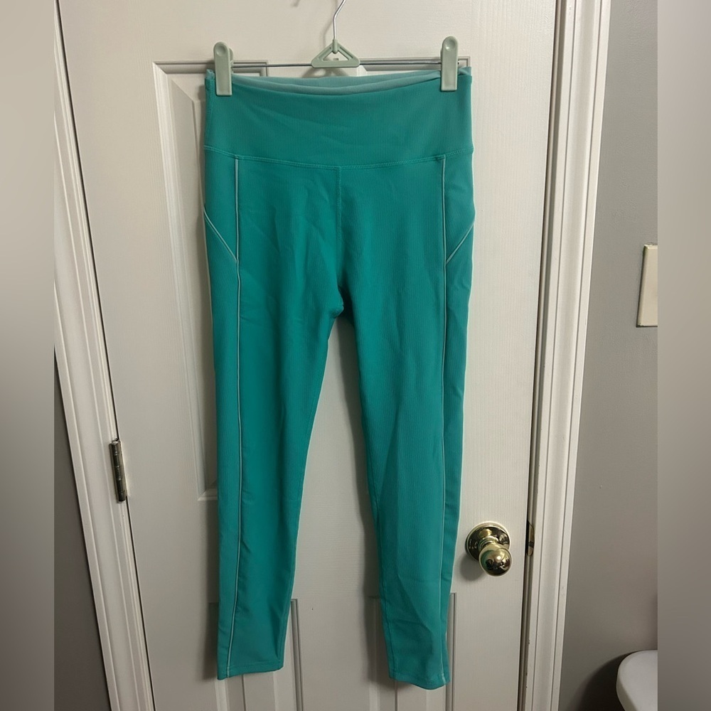 2/$28 Wilo The Label Outline Leggings Ribbed Sea Green Size‎ Medium NWT
